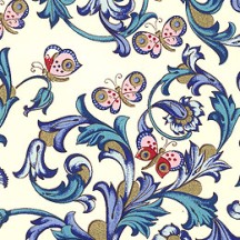 Blue Butterlfy Florentine Print Paper ~ Rossi Italy ~ 2015